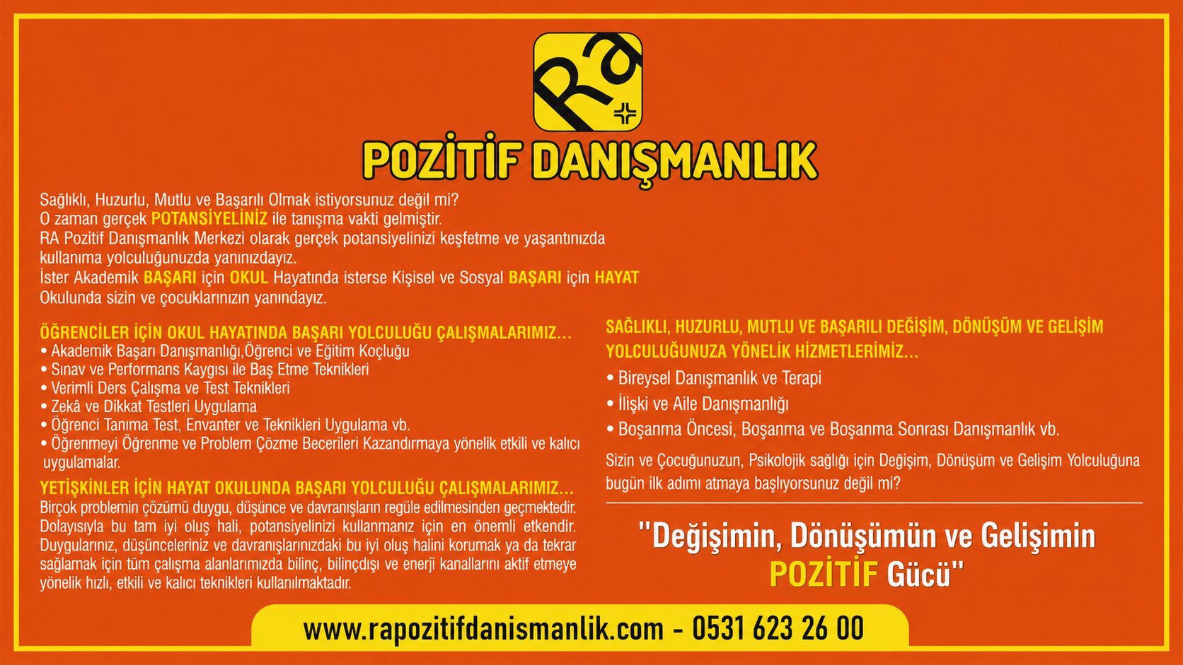 Ra Pozitif Danışmanlık - Hizmetlerimiz